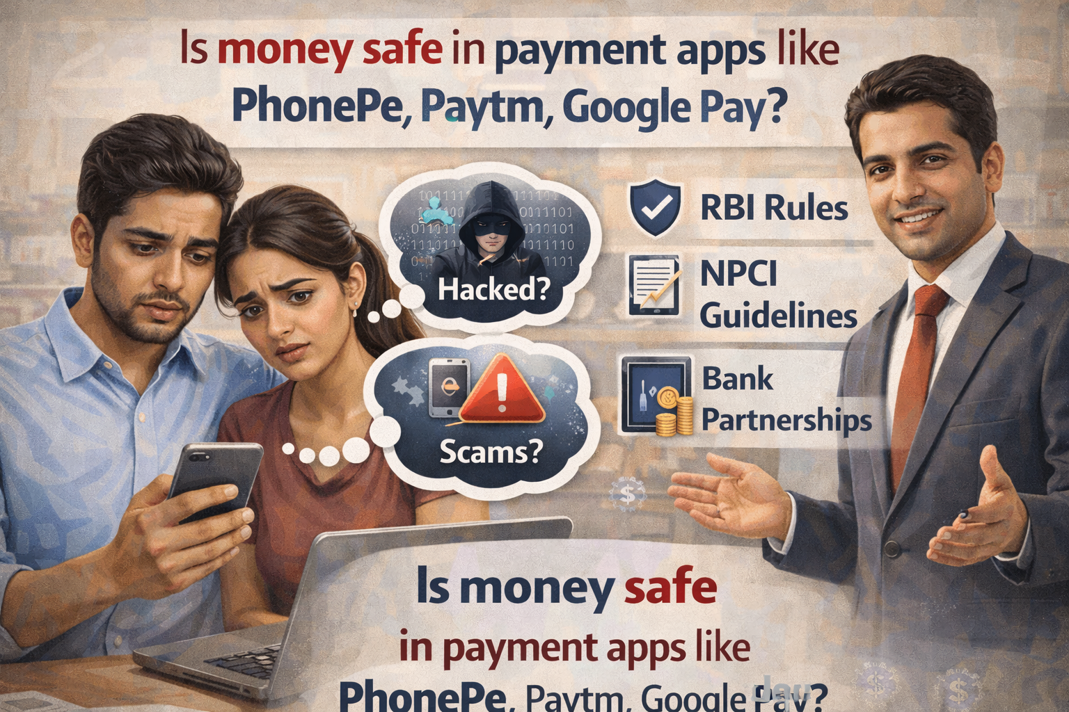 Is Money Safe in Payment Apps Like PhonePe, Paytm, Google Pay?